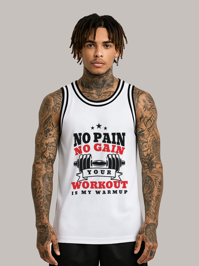 Gottiwear. No Pain No Gain. Mesh Tanktop. Withe