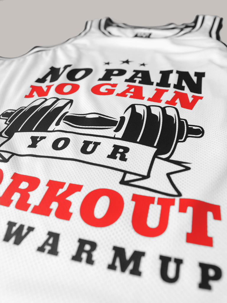 Gottiwear. No Pain No Gain. Mesh Tanktop. Withe