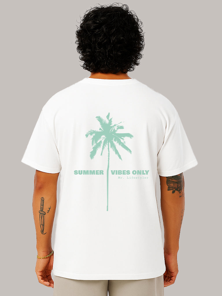 Mr. Lifestyler. Palmen Oversize Tee. White