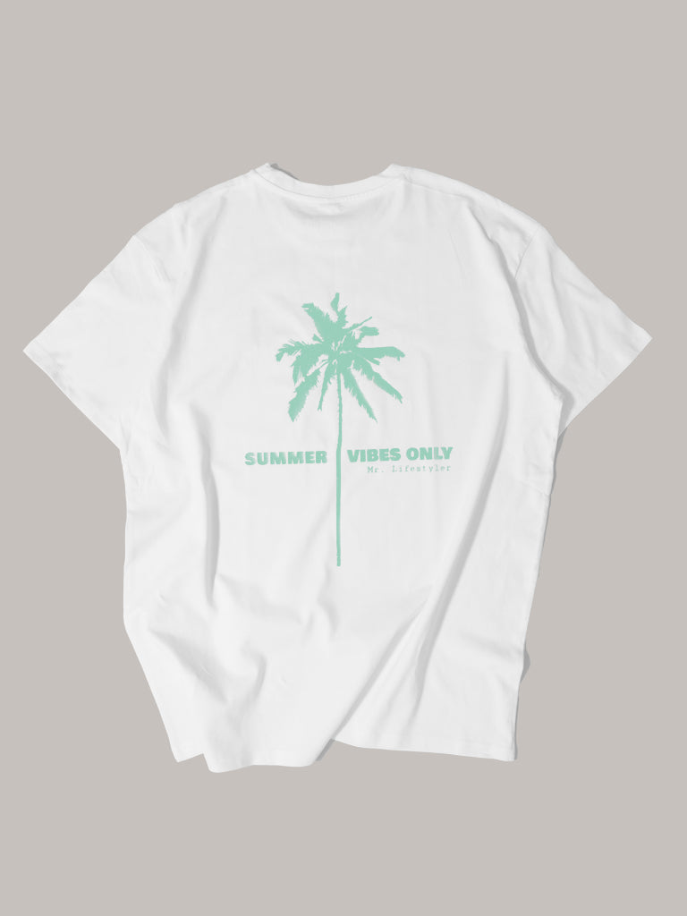 Mr. Lifestyler. Palmen Oversize Tee. White