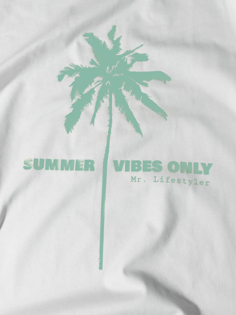 Mr. Lifestyler. Palmen Oversize Tee. White